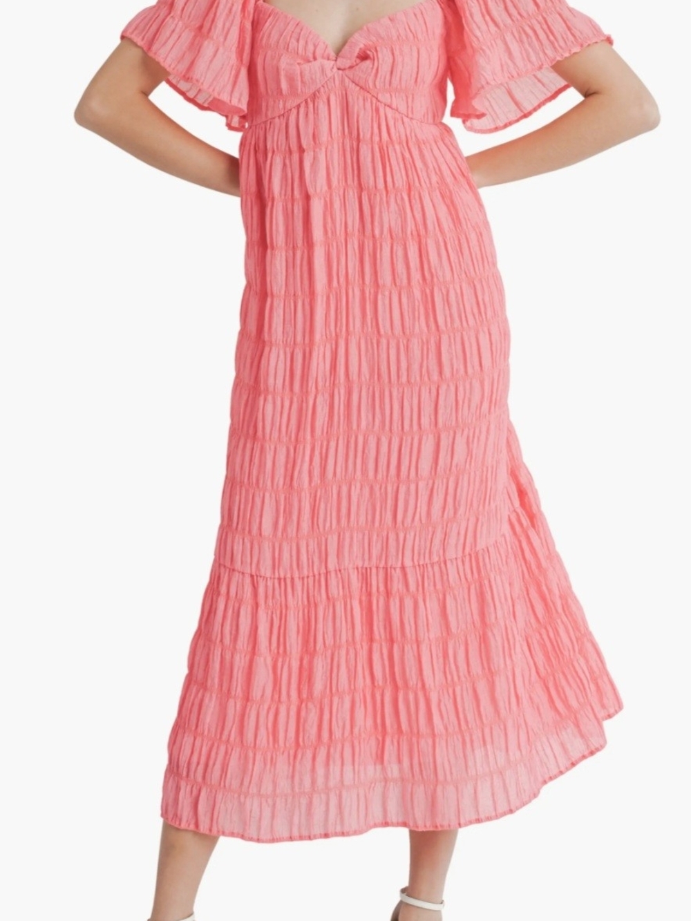 Lush Women’s Pink Crinkle Maxi Dress